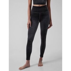 Athleta Elation Ultra High Rise Velvet Tight in Black Size MP Medium Petite
